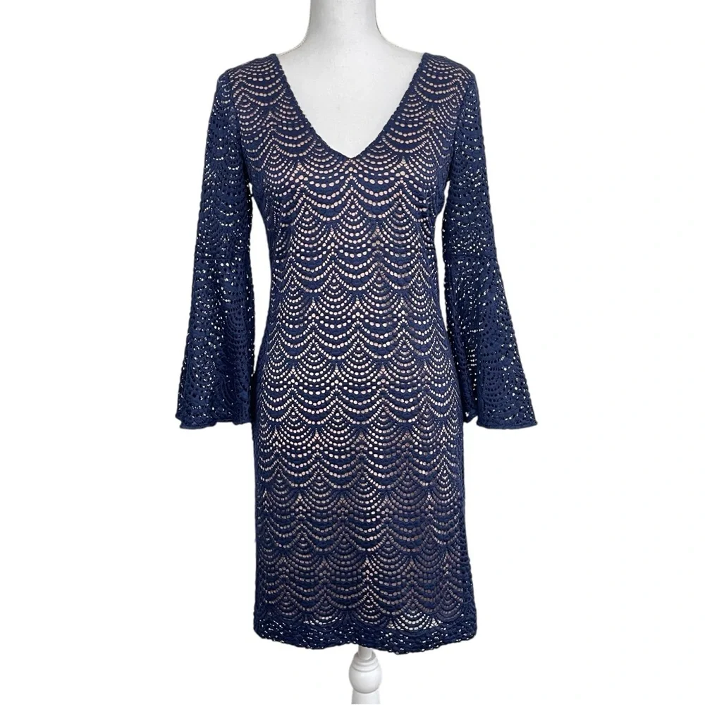 Lilly Pulitzer Nicoline Dress in Navy Blue Size Small - Picture 6 of 13